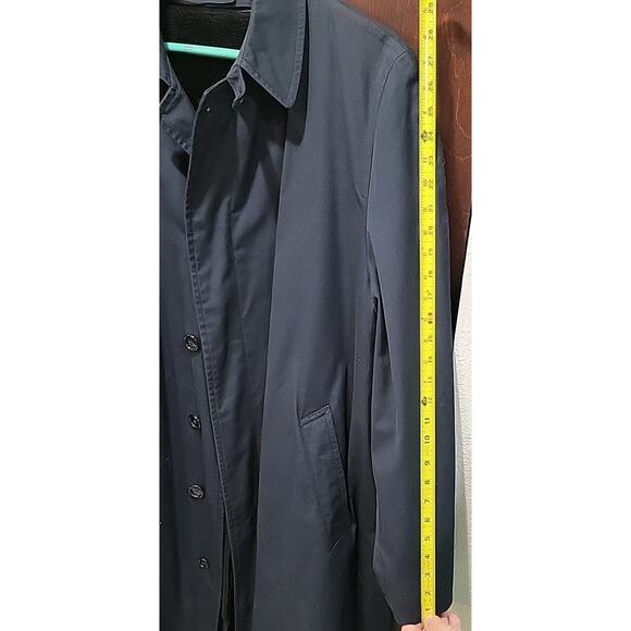 Vintage London Fog Trench Coat with Winter Lining Men's 40 Long Dark Blue - Picture 5 of 9